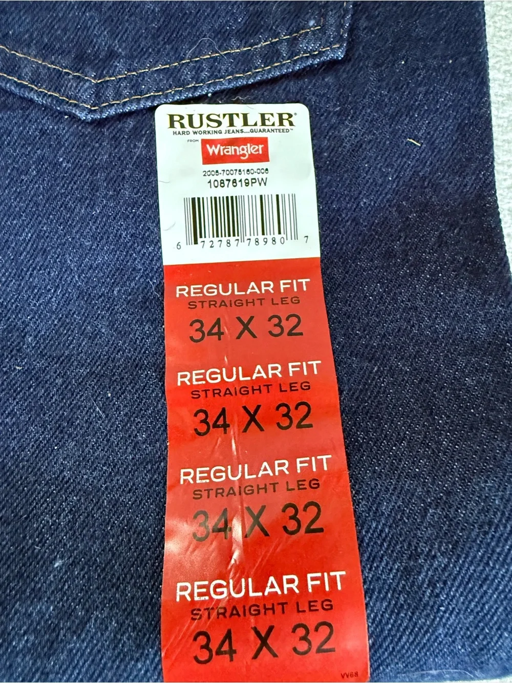 Wrangler Rustler Men's Dark Blue Straight Leg Jeans